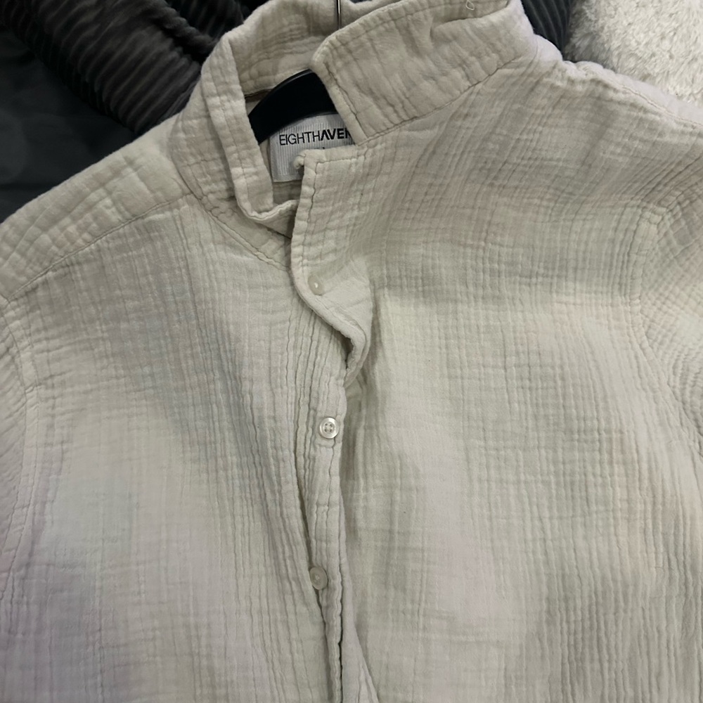 Eighth Avenu Cream Button-Up Shirt